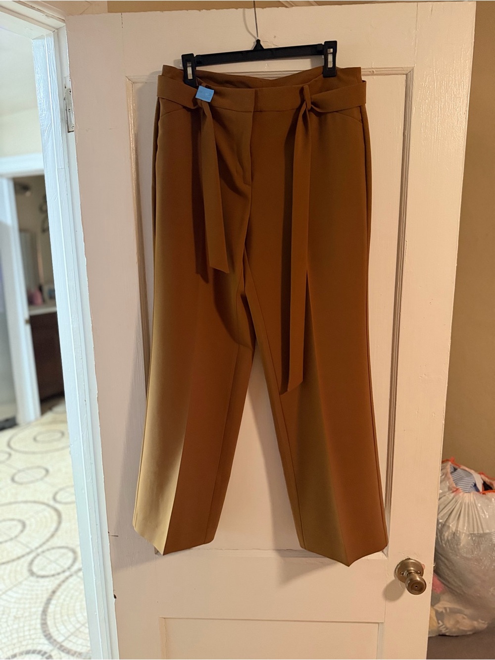 Chico’s Brown Belted Wide Leg Cropped Pants Size 1 (US Medium 8) Career Wear